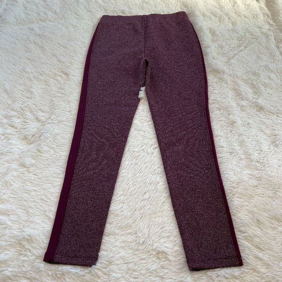 Lou Gray Loft Womens Pants Medium Purple Pull On Tuxedo Stripe Leggings 15978 - Picture 3 of 9